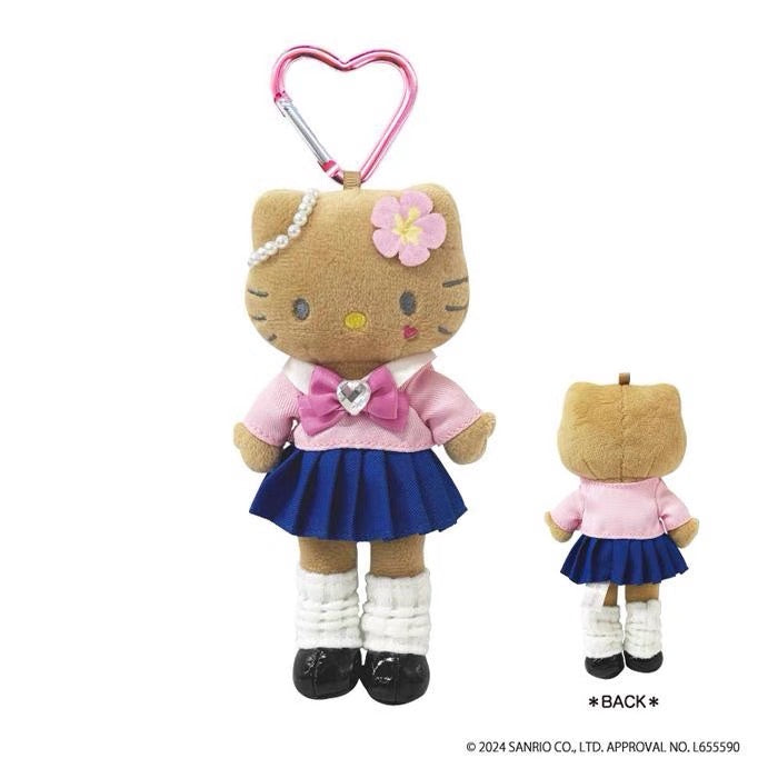 现货日本三丽鸥 hello kitty长腿kt平成毛绒公仔nic爱心扣挂件