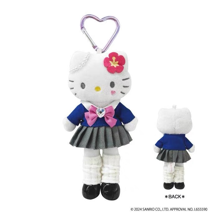 现货日本三丽鸥 hello kitty长腿kt平成毛绒公仔nic爱心扣挂件