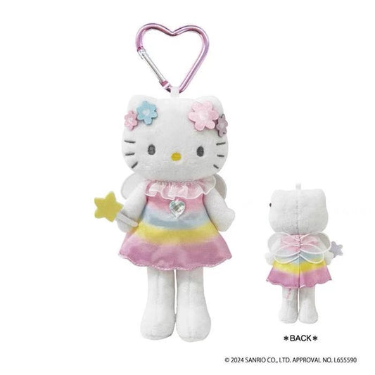 现货日本三丽鸥 hello kitty长腿kt平成毛绒公仔nic爱心扣挂件